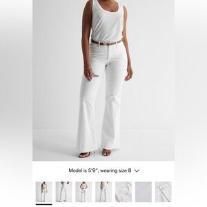 Express 70’s Flare Mid Rise Jeans | NWT | white | Size 8 R